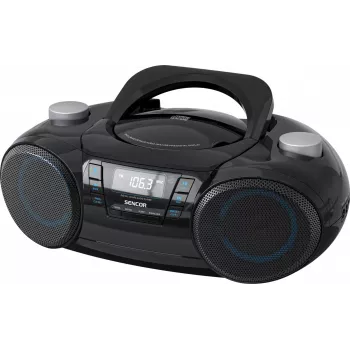 Boombox Bluetooth portatile SENCOR SPT4710B — 20 W di potenza totale, Bluetooth 5.3, CD/USB/FM, funzionamento a batteria o rete