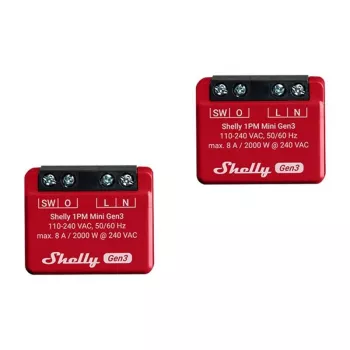 Interruttore smart Shelly 1PM Mini Gen3 1P wireless 110-240V
