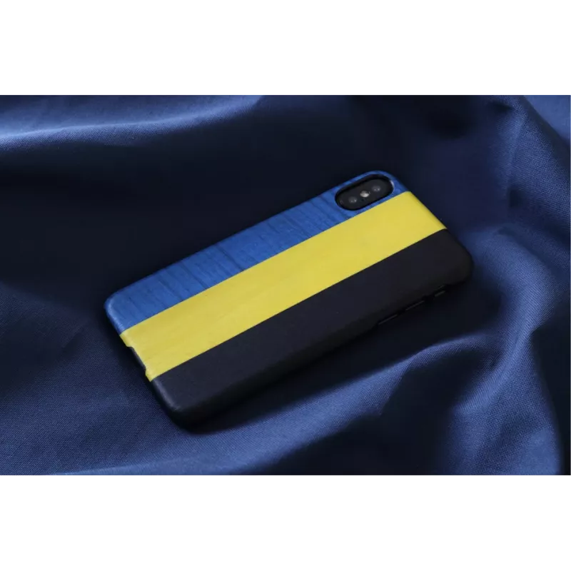 Custodia per smartphone man and wood per iPhone X/XS – dandy blu nero, guscio rigido protettivo