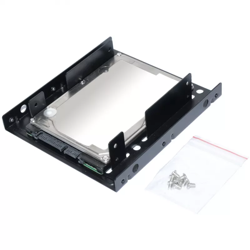 Staffa di montaggio ultron interna 2x2.5 SSD/HDD metallo nero (377215)