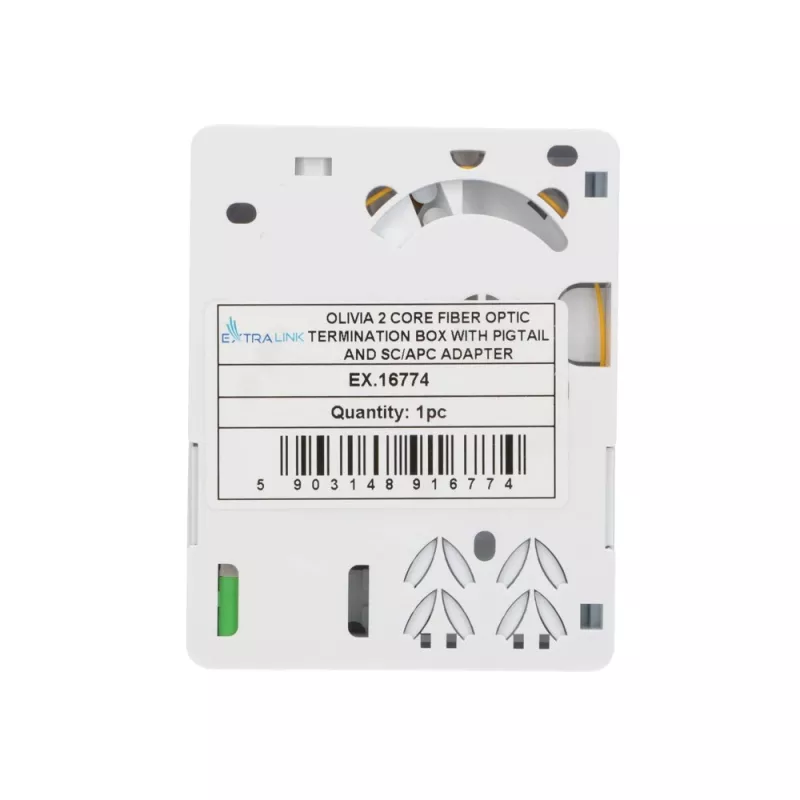 Scatola in fibra ottica Extralink Olivia, 2 giunzioni, con pigtail e adattatore SC/APC