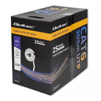Cavo patch UTP QOLTEC 50359 RJ45 CAT6 305m blu