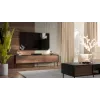 Mobile TV cama meble CORTINA 4D 200x40x55 cm, piano superiore nero, frontali color noce