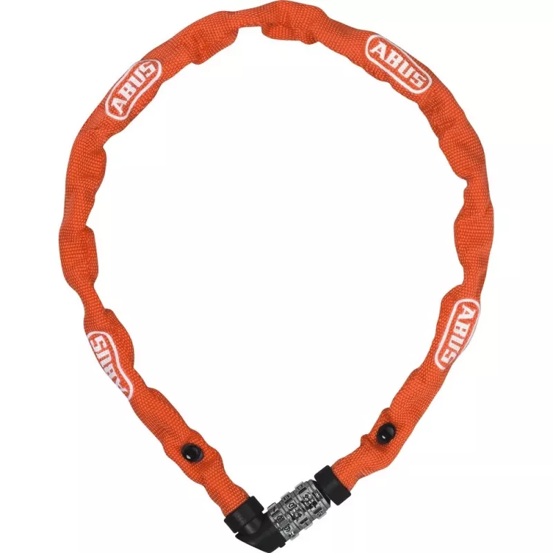 ABUS 1200/110 Web 57657 lucchetto a catena, acciaio temprato, combinazione a 3 cifre, 1100 mm, arancione