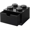 Cassetto da scrivania LEGO 4, scatola contenitore nera, con stud