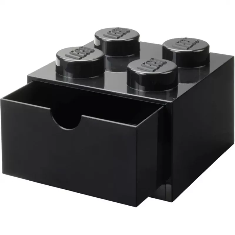 Cassetto da scrivania LEGO 4, scatola contenitore nera, con stud