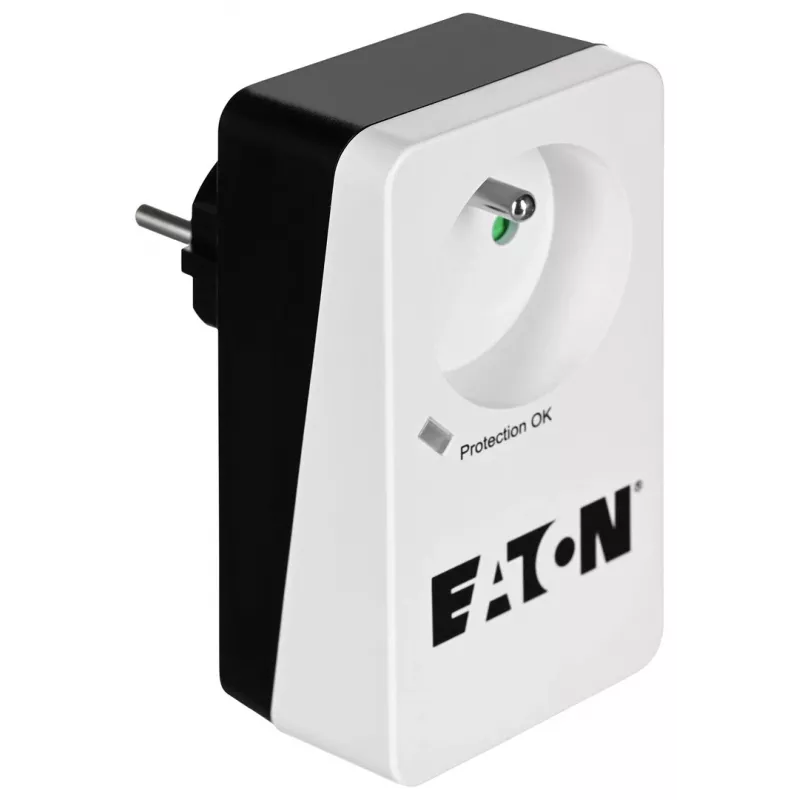 Box protezione da sovratensione Eaton Protection Box 1 FR — 1 presa Type-E, 220–250 V, 16 A, 4000 W, nero, compatto