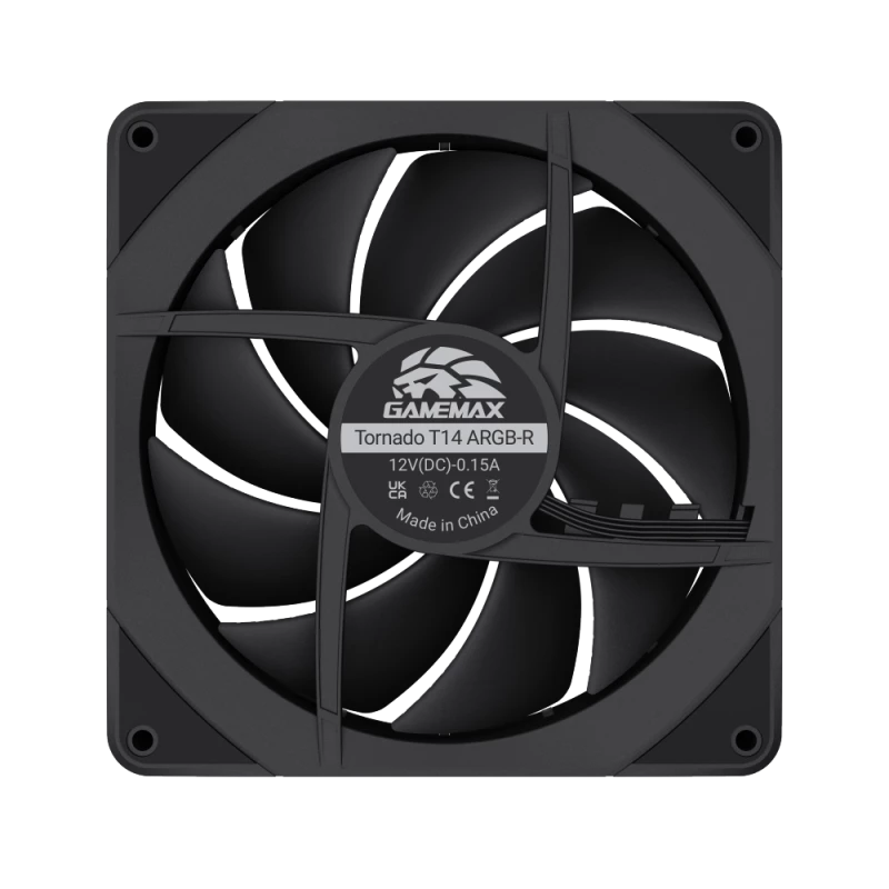 GAMEMAX TORNADO T14 ARGB-R ventola per case 140mm - Nero