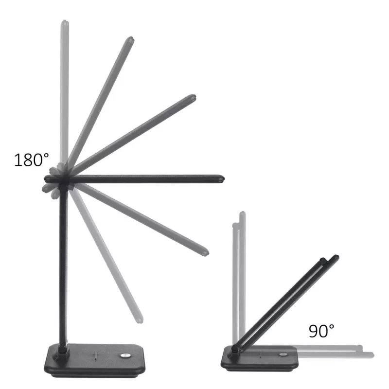 Lampada da tavolo LED MACLEAN MCE614B — dimmerabile, braccio pieghevole regolabile, 9W, 3000K/4500K/6500K, nera
