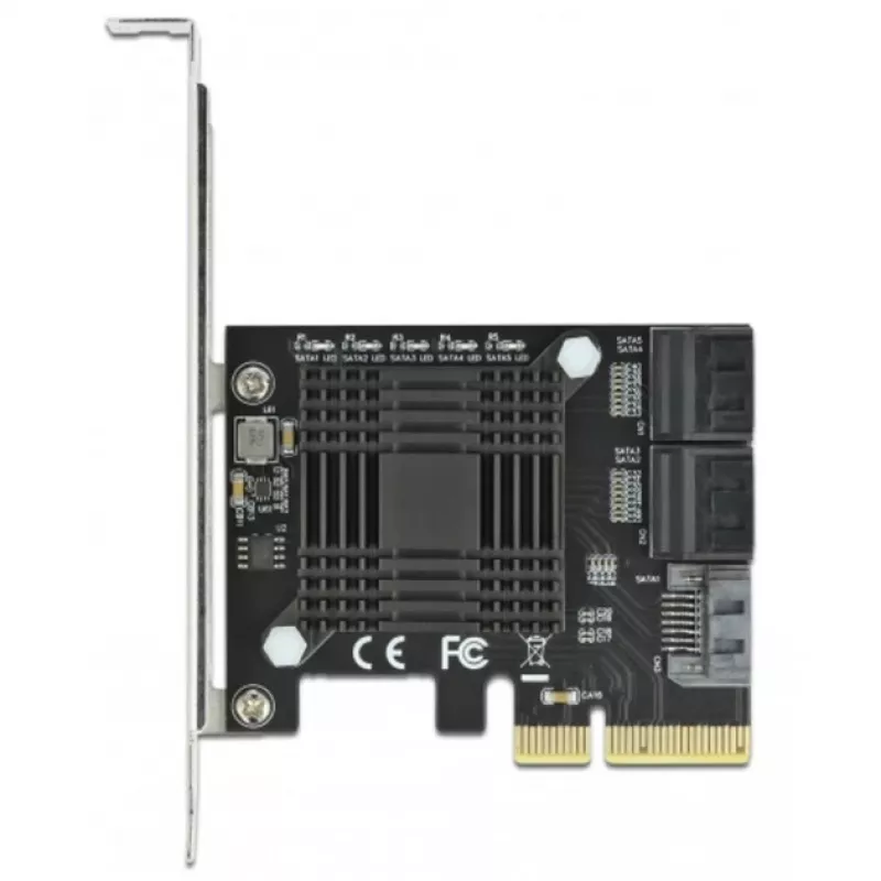 Scheda SATA PCI Express x4 DeLOCK 5 porte fattore di forma low profile
