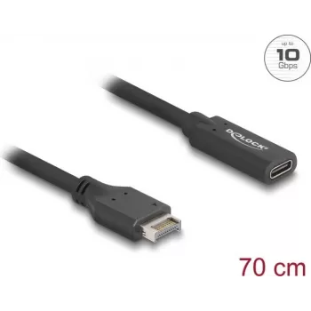 Cavo USB DeLOCK Type-E Key A 20 poli connettore maschio su connettore femmina USB Type-C 70 cm