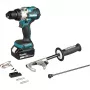 Trapano avvitatore a percussione senza fili DHP492RTJ, 18Volt (blu/nero, 2 batterie agli ioni di litio 5,0Ah, MAKPAC Gr.2)