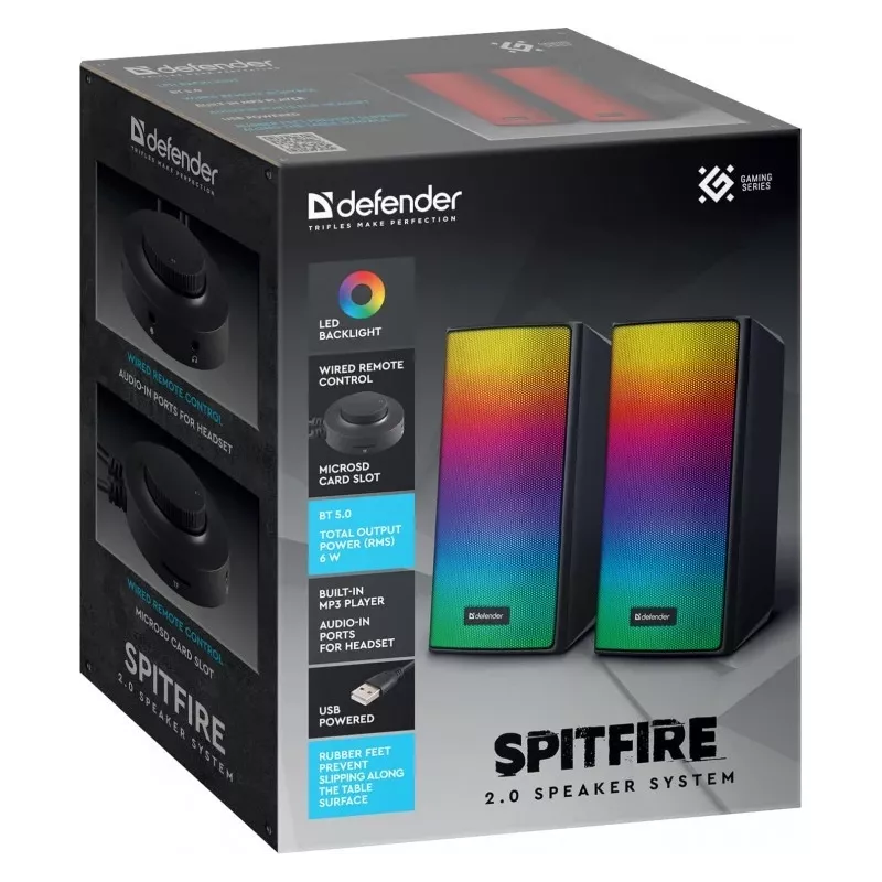 Altoparlanti per PC SPITFIRE 2.0 6W LED USB