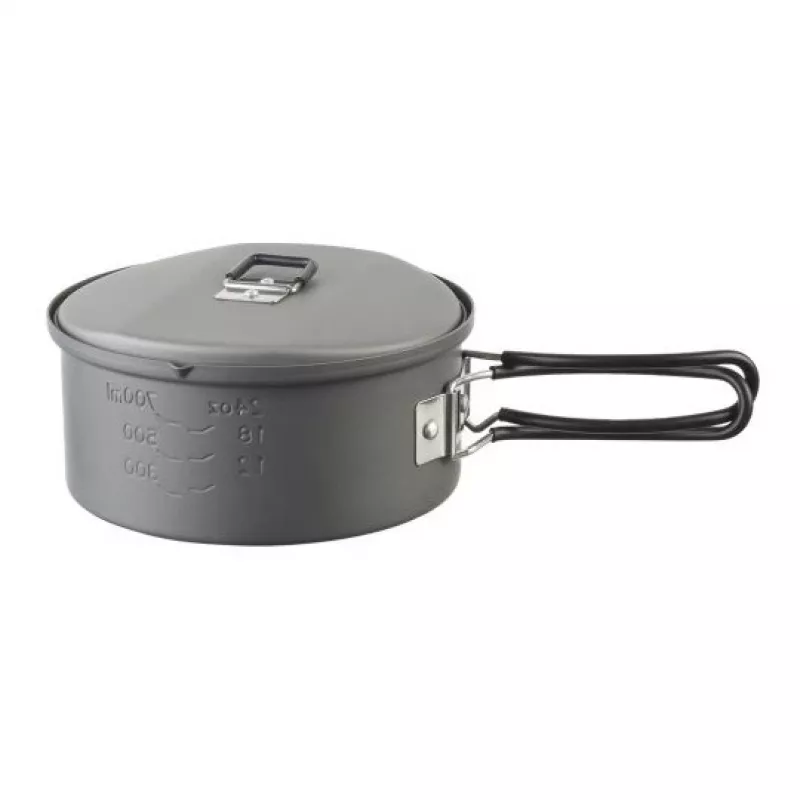 ESBIT PT1100HA Set da cucina da campeggio – pentola in alluminio 1,1 L, Ø14,8 cm, 227 g, nero