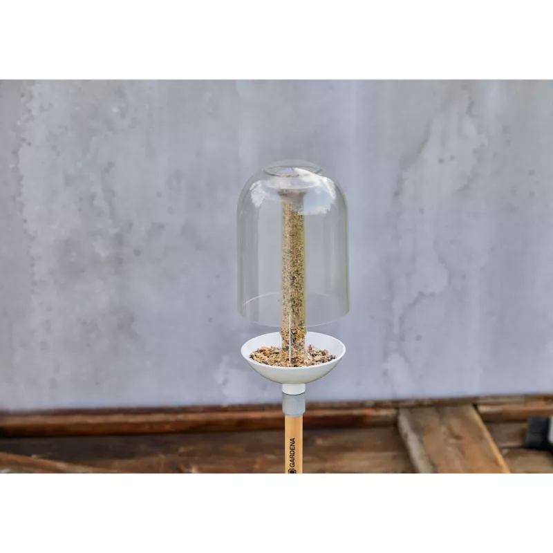 Mangiatoia per uccelli Gardena ClickUp! trasparente bianco acrilico