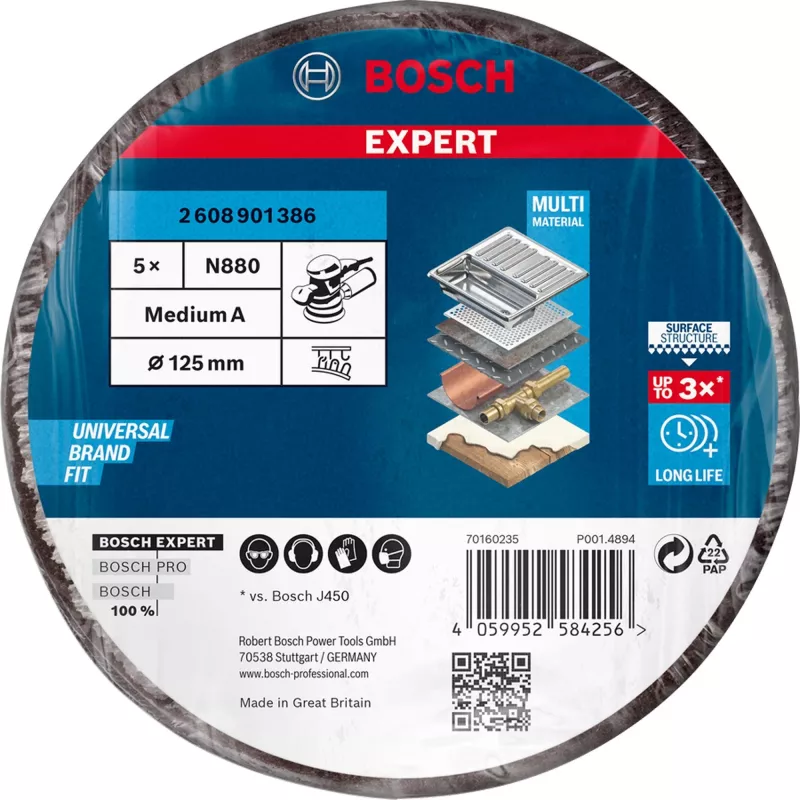 Bosch N880 disco abrasivo per metallo, vernice, acciaio inox, acciaio