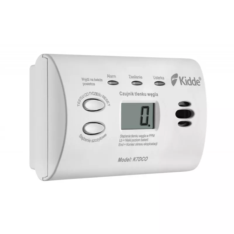 Rilevatore di monossido di carbonio Kidde K7DCO con display bianco