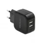Caricatore da interno AC QOLTEC 50186 per smartphone e tablet, 5 V 3.4 A, 17 W, 2× USB, nero