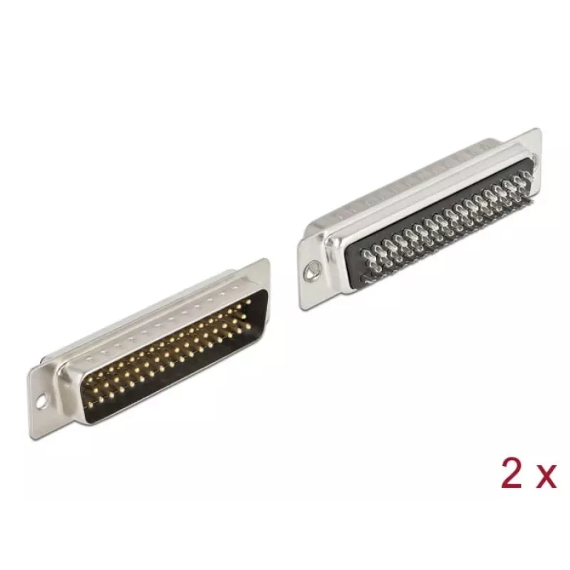 Connettore D-Sub HD 50 poli maschio metallo versione a saldare 2 pz. DeLOCK 66705