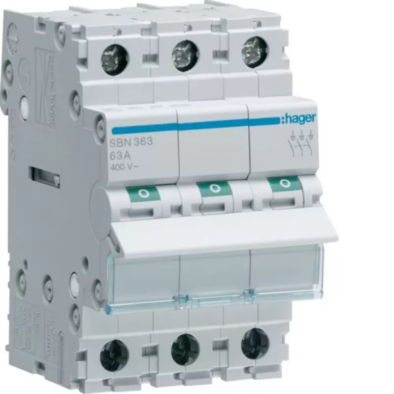 Hager SBN363 interruttore sezionatore, 3P 63 A, 3 moduli