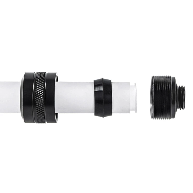 Raccordo Alphacool 17473 — ottone 23 mm altezza, 26 mm diametro, nero