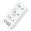 Power splitter MACLEAN MCE248 F/W — 3 prese AC (1×16A, 2×6A) + 4×USB (2×A, 2×C PD 20W), spina EU, bianco