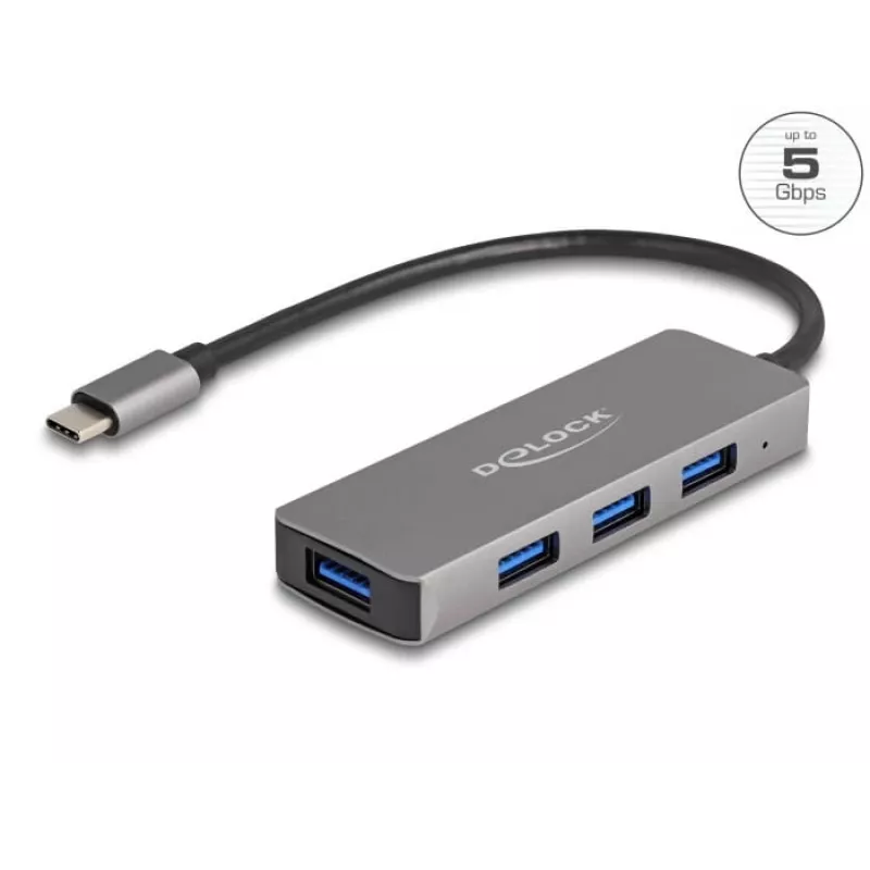Hub USB DeLOCK 63173 Type-C 5000 Mbit/s nero