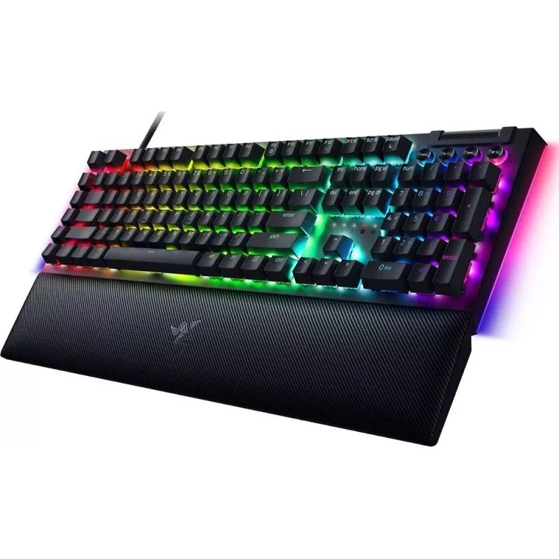 Razer BlackWidow V4 Tastiera meccanica per gaming, Green Switch, layout US, con filo, nero