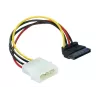 DeLOCK 60101 cavo di alimentazione, connettore maschio a 4 pin a connettore di alimentazione SATA a 15 pin, angolato a 90°, per HDD SATA, 10 cm