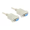 Null modem seriale 9 pin femmina su 9 pin femmina 1,8 m, cavo grigio, 1,8 metri