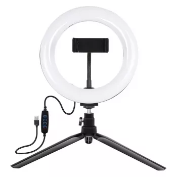 Supporto per treppiede Puluz con anello LED da 20 cm Vlogging PKT3073B