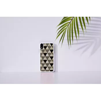 Custodia per smartphone iKins per iPhone XR — motivo piramide, bianco