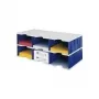 Contenitore per documenti styrodoc trio in polistirene blu - grigio (268-0322.38)