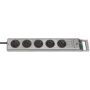 Brennenstuhl 1153340115 ciabatta Super-Solid Line 5 prese 2,5 m H05VV-F 3G1,5, argento (1153340115)