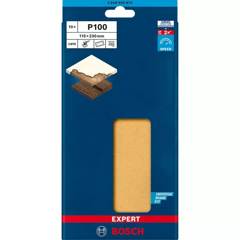 Bosch 2 608 900 875 accessorio per levigatura a mano piastra abrasiva 10 pezzi