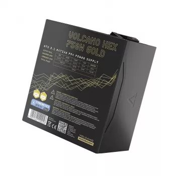 Alimentatore MODECOM VOLCANO HEX GOLD 750W, 80 PLUS Gold, ATX 3.1, modulare, ventola 14 cm