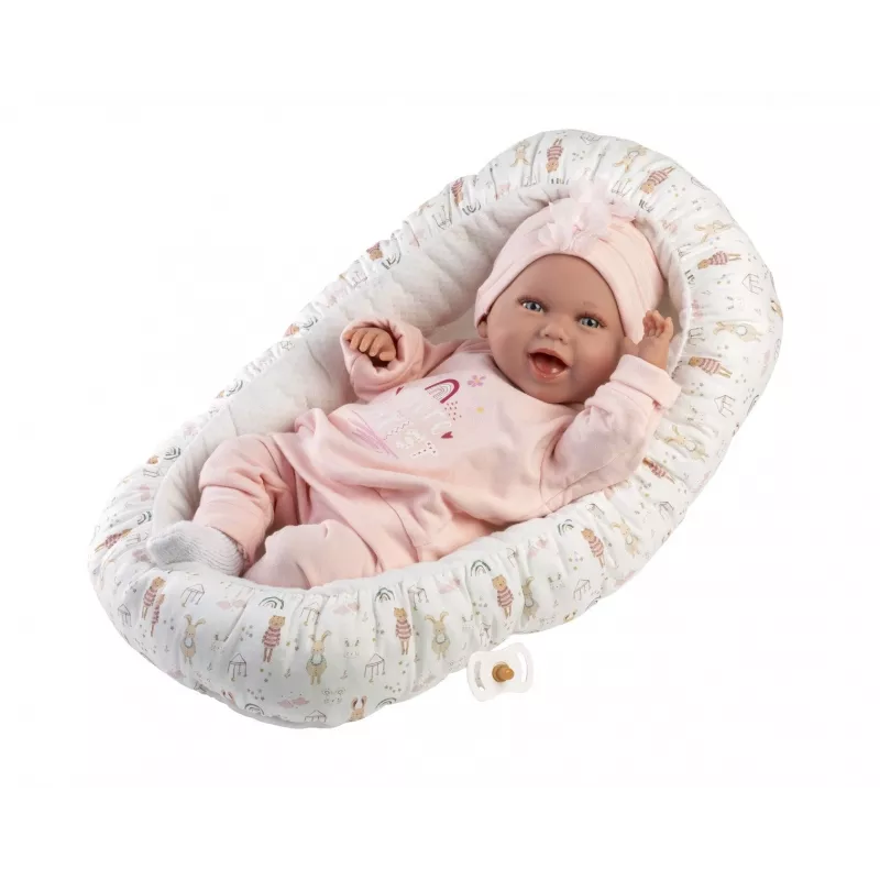 Bambola neonato Llorens Mimi Baby 42 cm — viso realistico, ride, corpo morbido