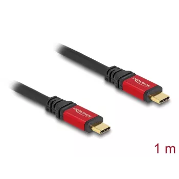 Cavo USB DeLOCK Type-C maschio su maschio 10 Gbps PD 3.0 100 W 1 m rosso metallo