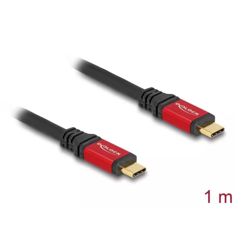 Cavo USB DeLOCK Type-C maschio su maschio 10 Gbps PD 3.0 100 W 1 m rosso metallo