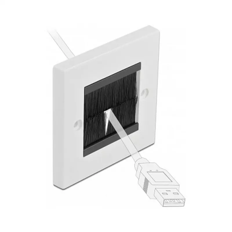 Piastra a parete DeLOCK 66491 bianco