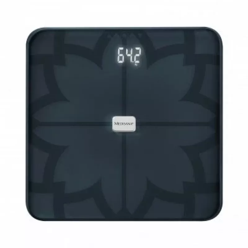 Medisana BS 450 bilancia pesapersone con analisi corporea, max 180kg, nero, Bluetooth, sensori ITO (40510)