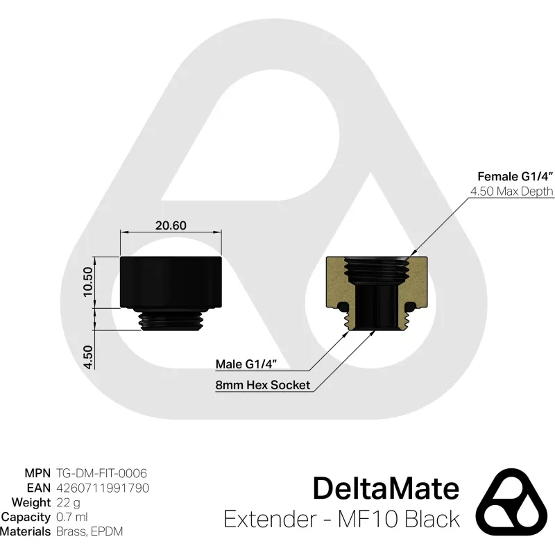 Thermal Grizzly DeltaMate Extender - MF10 nero (TG-DM-FIT-0006)