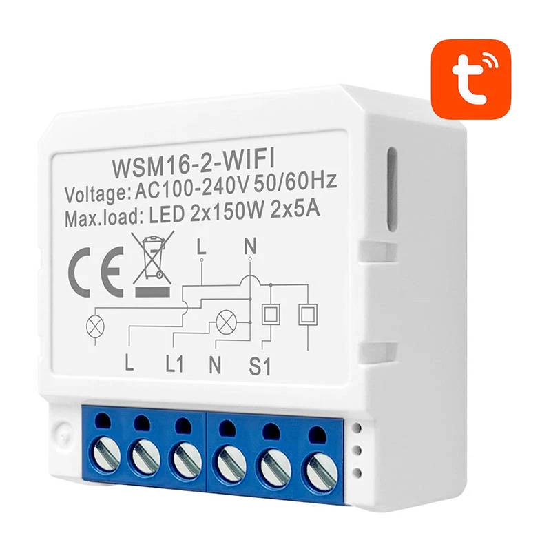 Modulo interruttore smart Avatto WSM16-W2 controllo remoto Wi-Fi, relè a un canale per domotica