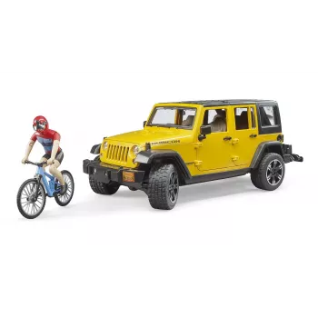 Giocattolo Jeep BRUDER 02543 per tema mountain bike e ciclisti, ABS, multicolore, da 4 anni