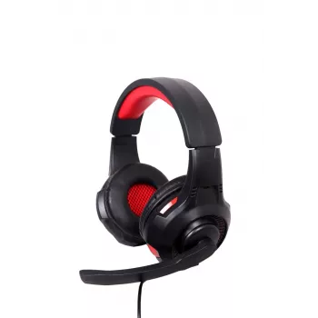 Headset gaming con filo GEMBIRD GHS-U-5.1-01 — over-ear, supporto 5.1, 20–20.000 Hz, cavo 2 m, rosso/nero