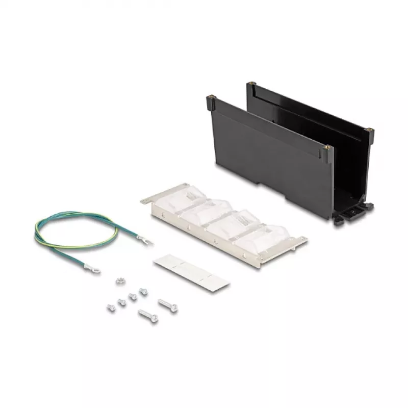 DeLOCK 67039 Supporto Keystone a 8 porte, inclinabile, per guida DIN o montaggio a parete