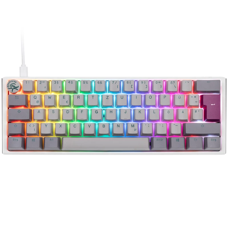 Tastiera gaming Ducky One 3 grigio nebbia Mini, LED RGB - MX-Silent-Rosso