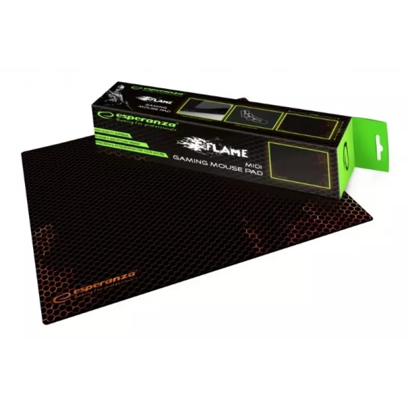Tappetino per mouse gaming ESPERANZA EGP102R — poliestere, 300×240 mm, spessore 3 mm, nero, superficie stampata