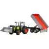 Trattore giocattolo Bruder Claas Nectis 267 F con rimorchio ribaltabile