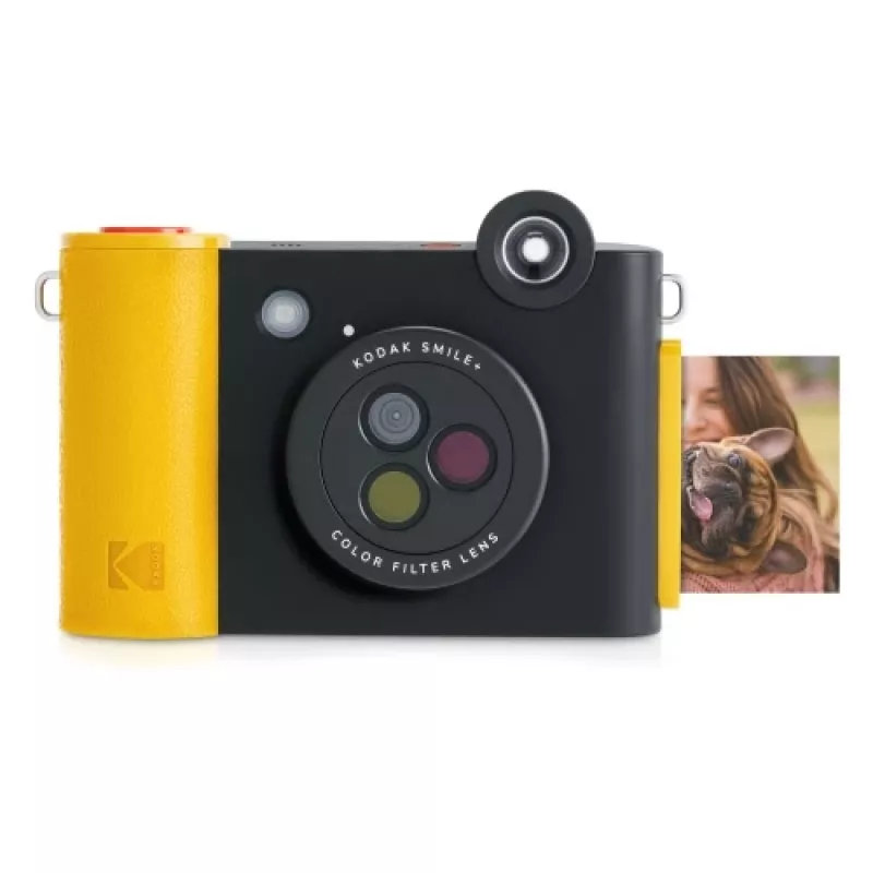Fotocamera istantanea Kodak SMILE+ 2x3 nero — fotocamera istantanea portatile con stampe 2×3